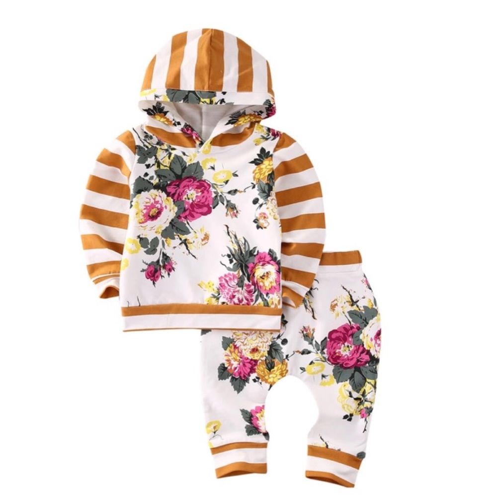 Baby Girl Floral Hoodie Set